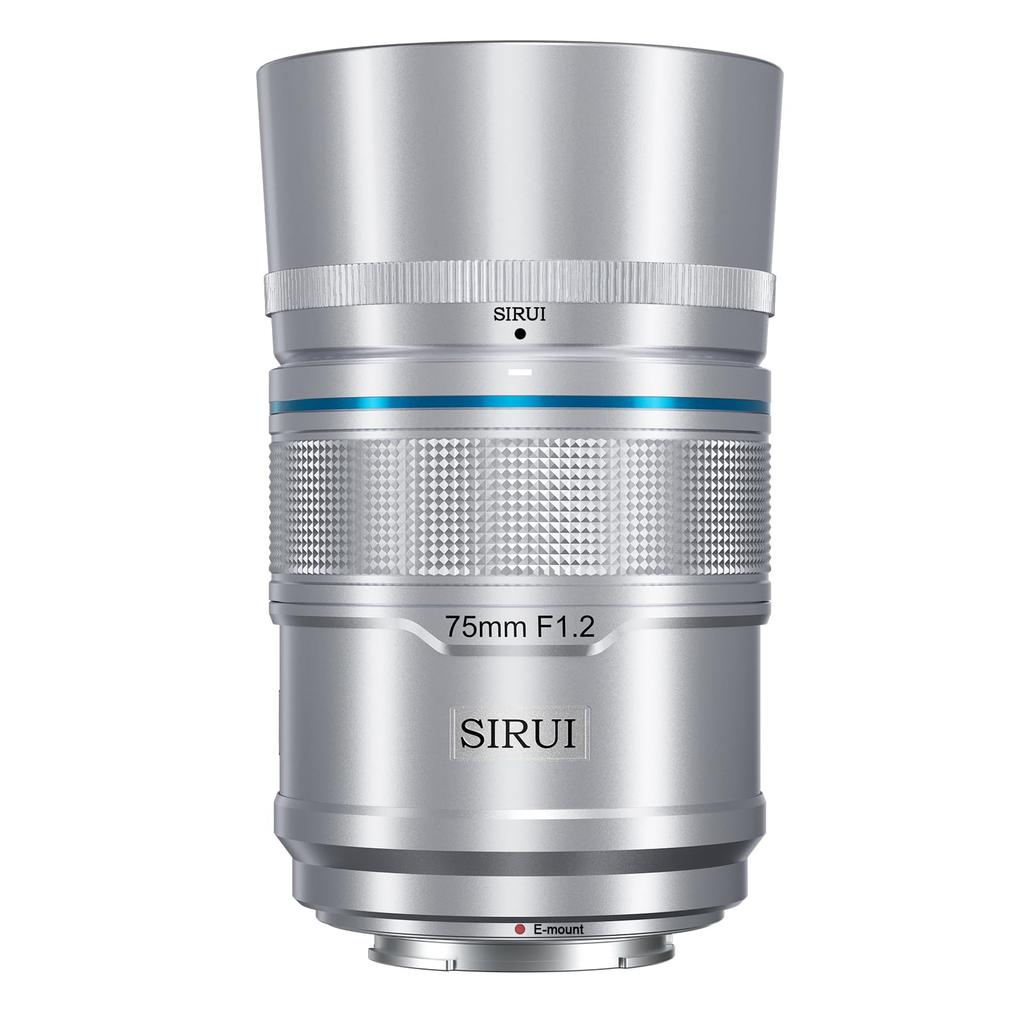 SIRUI Sniper 75mm Autofocus Telephoto Camera Lens for A5 A6 A7 FX A9 Series Lens, F1.2 APS-C ZV-E (E Mount, Silver)