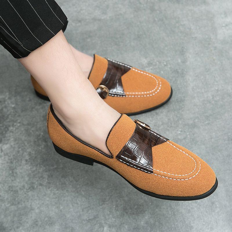 Soft Loafers Black Flat Men's Leather Shoes with Tassels Suede Male Casual Shoe Moccasin Pointed Toe Common Low Price Adults Pu