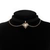 Gothic Heart Shape Pearl Pendant Chokers Necklace Punk Velvet Necklaces For Alternative Girl Women Mystical Jewelry