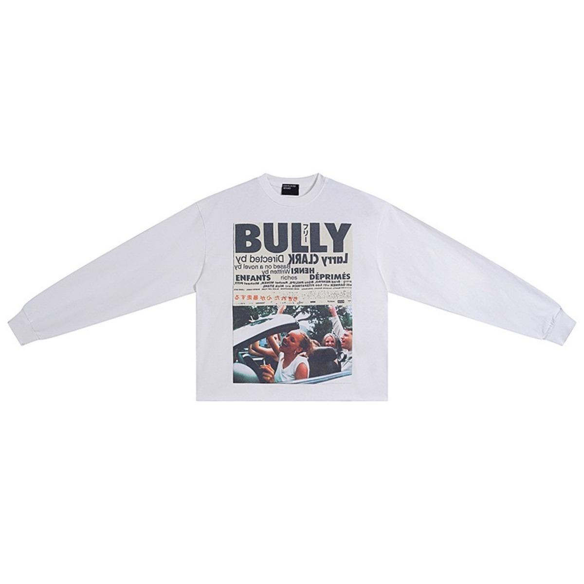 

FlowStreet Distred Photo Print Long Sleeve T-shirt for Men and Women Loose Vintage T Shirt S