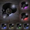 Schädel-Kopf-Vinyl-Schallplatten-Wanduhr im Alter von Skelett-Kopf-Wanduhr, Skelett-Vampir-Männer, Halloween-Dekor, Wandbehang-Uhr
