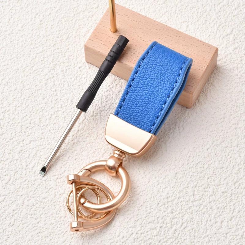 1PC Goat Pattern High-end Keyring New French Car Keychain Hardware Key Holder High Quality Lambskin Leather Keychain