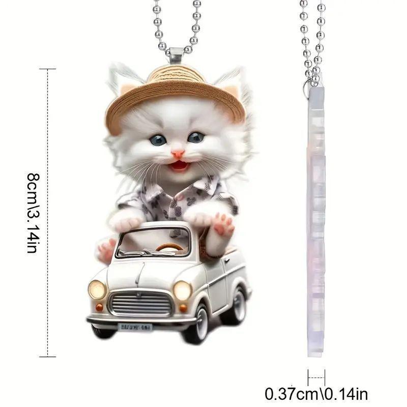 Cat Acrylic Enchanting Hanging Decoration For Car Interior With Appeal Cute