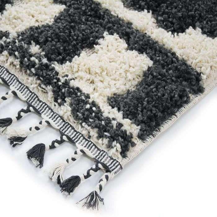 Dywan do salonu z wypukłymi trójkątami kremowo-szary 160x230