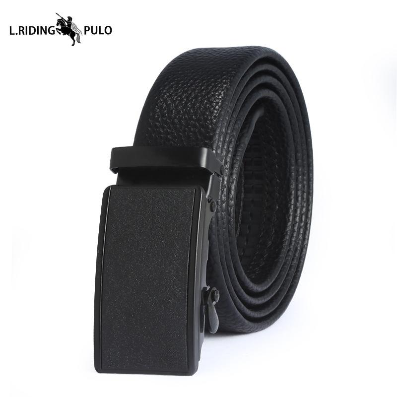 Pánský kožený opasek s automatickou sponou, business, korejský styl, kreativní, ležérní, všestranný, odolný proti opotřebení, dárkový opasek