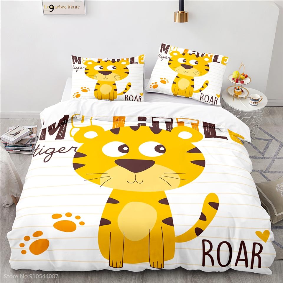 Drăguț roz elefant bebeluș desen animat 3D lenjerie de pat seturi pilotă husă seturi cu față de pernă băieți fete copii lenjerie de pat twin complet regina king