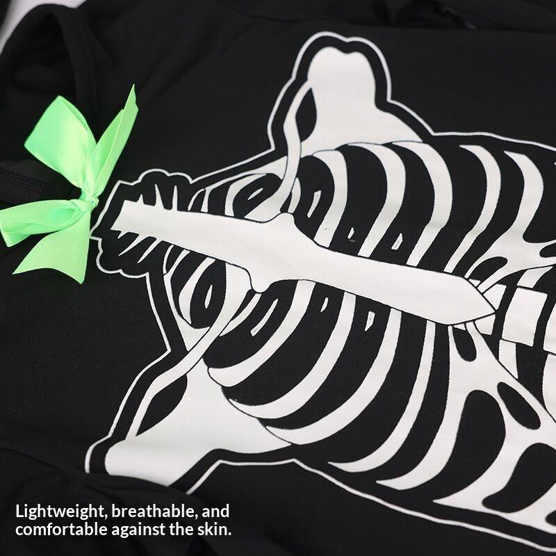 Kids Halloween Skeleton Costume For Boys And Girls Glow In The Dark Skeleton Jumpsuit Stage Performance Bodysuit Costumes