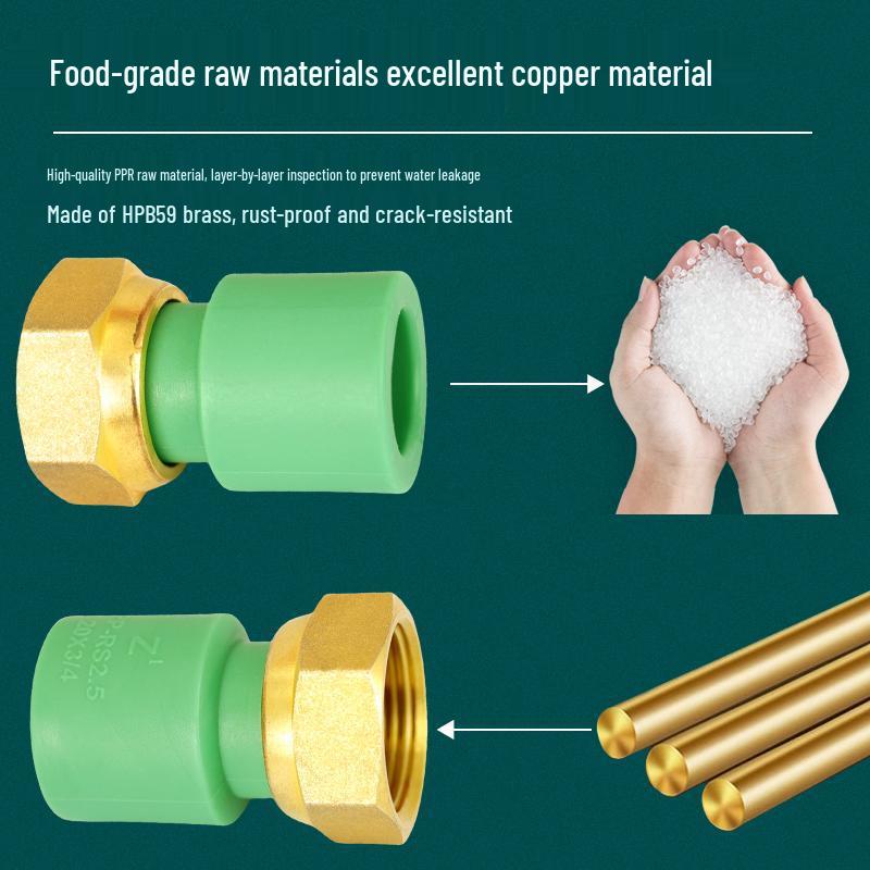 All-Copper 6-Point to 20mm PPR Quick Connector for Floor Heating Manifold