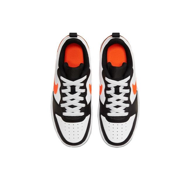 Nike Court Borough Low 2 GS White Black Orange Kids Sneakers Dark-Smoke-Grey Total-Orange BQ5448-115