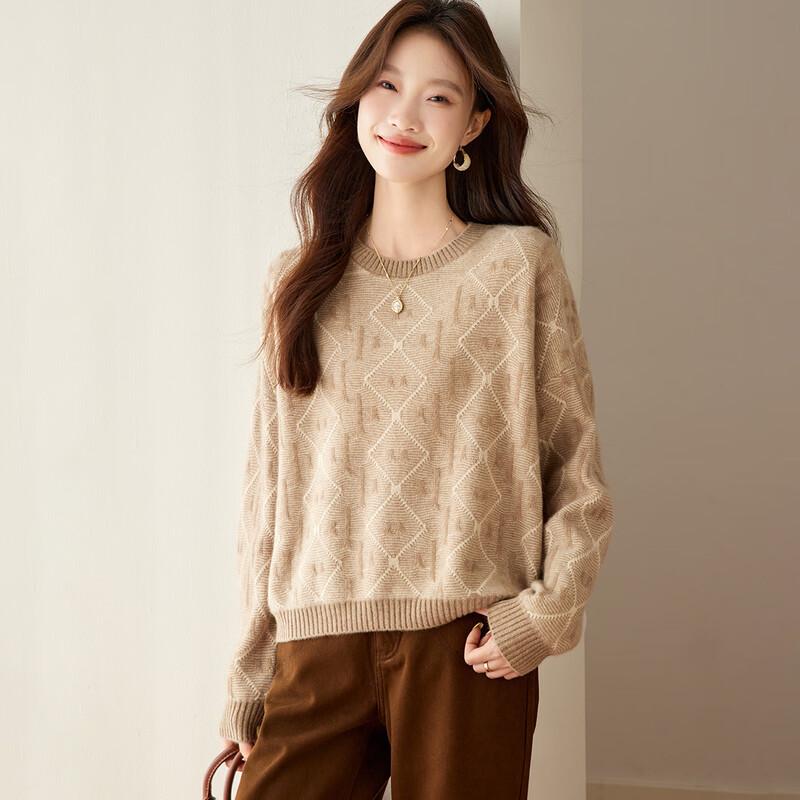Srcr Women's 100% Cashmere Jacquard Sweater