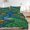 3pcs Peacock Feather Duvet Cover Set, Soft Comfortable Duvet Cover,Guest Room (1*Duvet Cover + 2*Pillowcase, Without Core) yy251104161