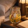 Decorative Printed Glass Juice Cup Stemless Drinking Glassware for Home Use Durable Clear Glass with Artistic Animal and Botanical Design
