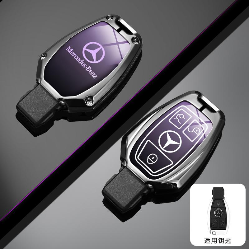 RPO5   Leather Car Key Case Fob for Mercedes Benz A B C S Class AMG GLA CLA GLC W176 W221 W204 W205 Suede Car Key Cover Bag