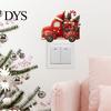 Easy Peel And Stick Wall Art Christmas Switch Stickers, Removable Santa Claus/Puppy/Reindeer/Elf/Pickup Truck Light Self Adhesive Festive Stickers