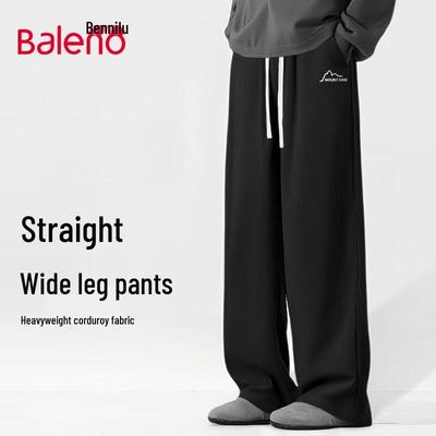Baleno Men's Trendy Corduroy Wide-Leg Pants