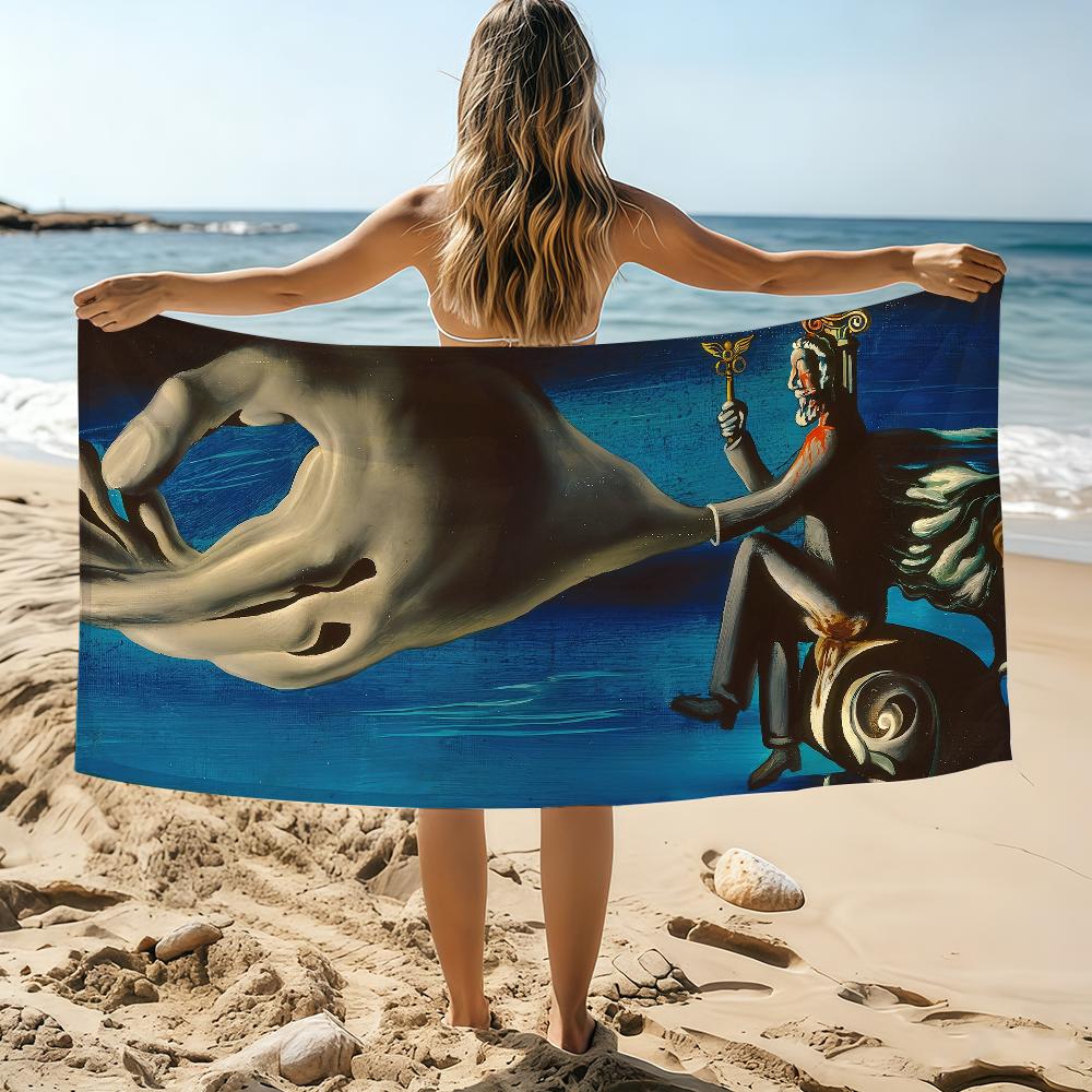 

Art S-Salvador Funny Dali Pop Towel Beach Towel Oversized Quick Dry Towel Absorbent Soft Swim BeachTowels for Men Women W30*H60(CM)