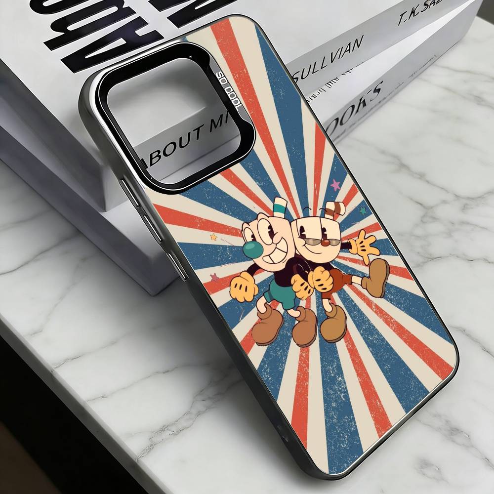 Game Cuphead   Phone Case For iPhone 17,16,15,14,13,12,11 Plus,Pro Max,XS,Colored Silver Plated Inside Cover