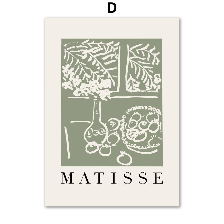 Minimalism Abstract Woman Posters Wall Art Canvas Painting For Living Room Home Decor Matisse Green Leaf Flower Modern
