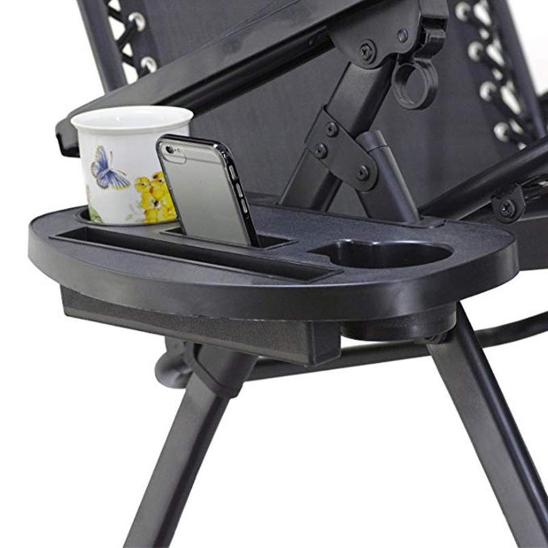 Outdoor Faltbare Entspannungssessel Getränkehalter Faltbare Liegesessel Tragbare Stühle Tablett Clip-on Beistelltisch Getränkehalter Tablett