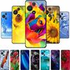 Für TCL 605 Hülle Mode Blume Schutz Schwarz Silikon Weiches TPU Rückseite Abdeckung Hülle Für TCL 60 5G 60 SE Hülle 60SE Coque Funda Tasche