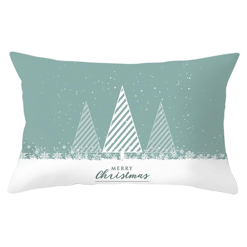 Christmas Series Peach Skin Waist Pillowcase Rectangular Sofa Cushion Cover Bedside Pillowcase Home