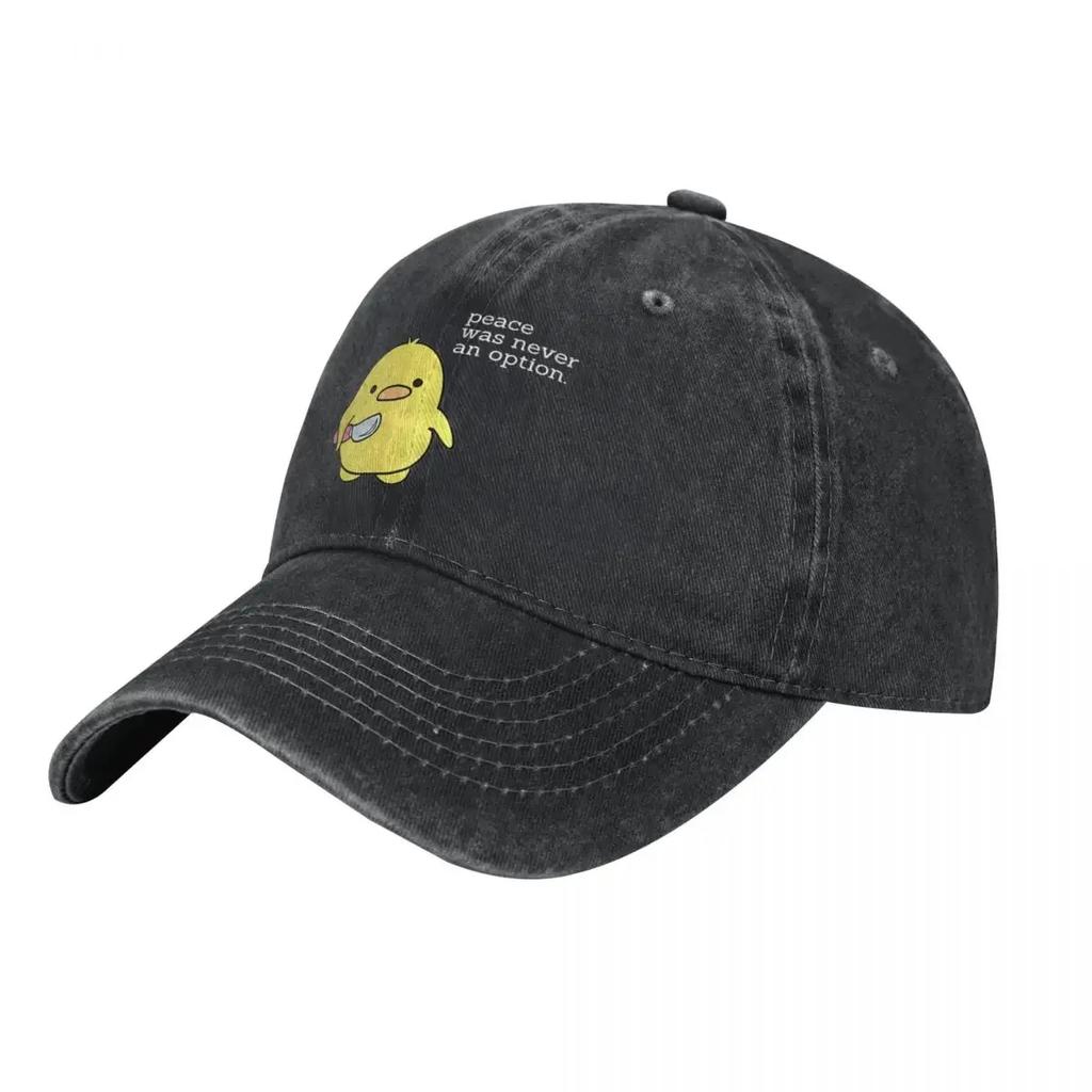 Peace Was Never An Option Duck Baseball Cap Vintage Distressed Washed Cartoon Headwear for Unisex Women Running Golf Fit Hats Cap