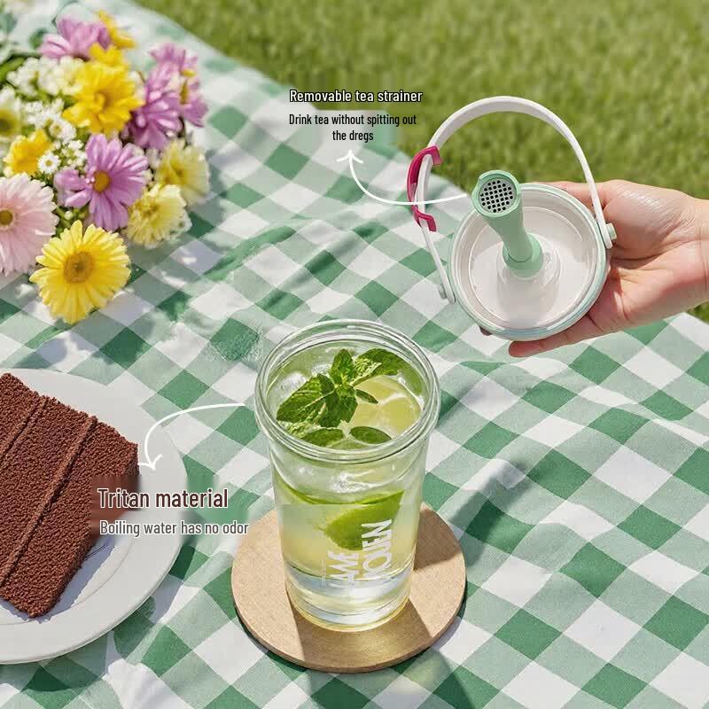 Lan Meng Portable Sports Water Bottle with Straw
