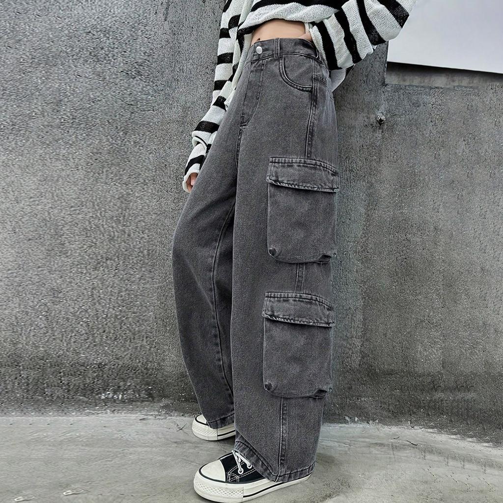 Ladies' Jeans Trend Casual Fashion Straight Leg Workwear Jeans