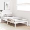 Bed Frame White 75 x 190 cm Solid Pine Wood