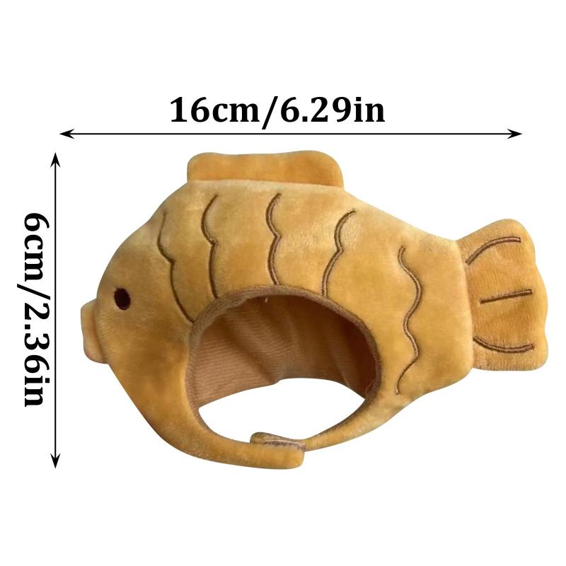 Little Fish Cat Hat, Pet Fashion and Versatile, Plush Head Cover, Cute Cat and Small Dog Universal Hat, Adorable Pets