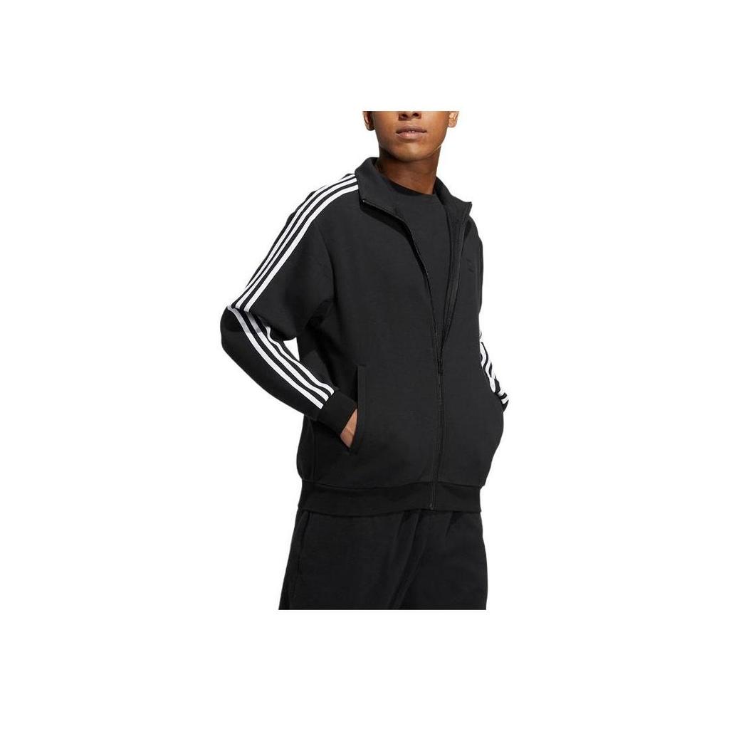 adidas Neo Unisex Three-Stripe Zipper Loose Casual Outerwear Jacket Black IA6909