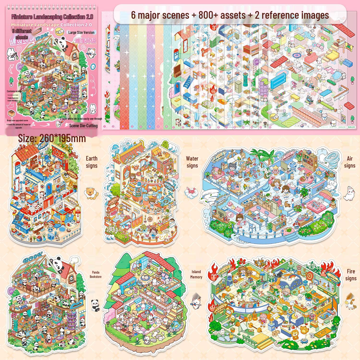 

3D Мініатюрні наклейки з пейзажем - DIY Пазл та Іграшка для зняття стресу