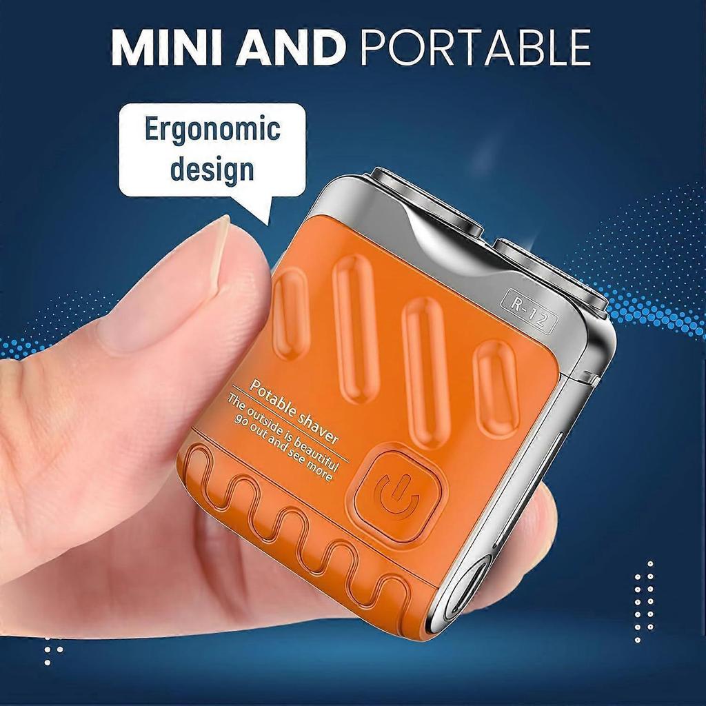 2026 Latest Model  2026 New R-12 Luggage Electric Shaver, Portable Rotary Dual Ring Electric Shaver, Fully Waterproof Fast Charging Long Ba