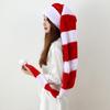 Funny 130cm Long Christmas Hat Striped Santa Hat Adult Plush for Celebrations