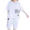 Spring Summer Women's Plus Size Casual Two-Piece Set with Heart Motif - Short-Sleeve T-Shirt and Shorts