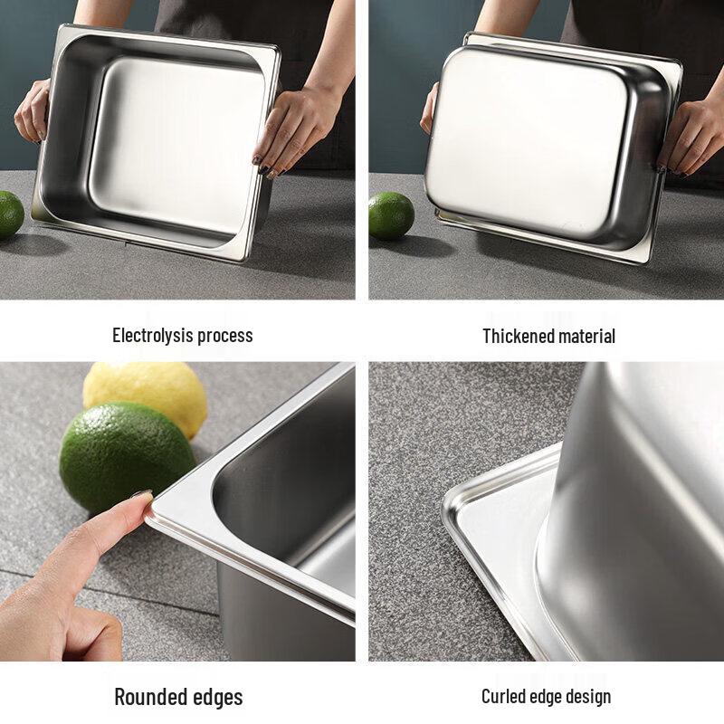 SUS304 Stainless Steel Commercial Food Pan