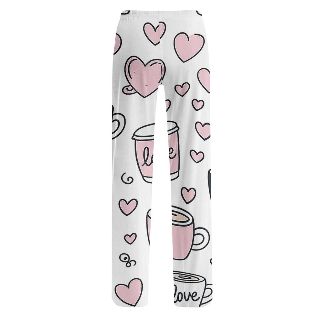 Women's Drawstring  Printed Casual Pants