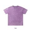 250G Pure Cotton Distressed Short Sleeve Tee, American Retro Style, Teen White Ink DTG Print, Washed Look