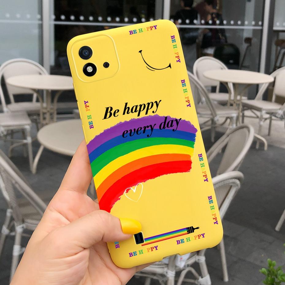 Lovely Pattern Phone Case For Realme C11 2021 C 11 2020 RMX2185 Macaroon Silicone Soft Cases Cover For Realme C11 (2021) RMX3231