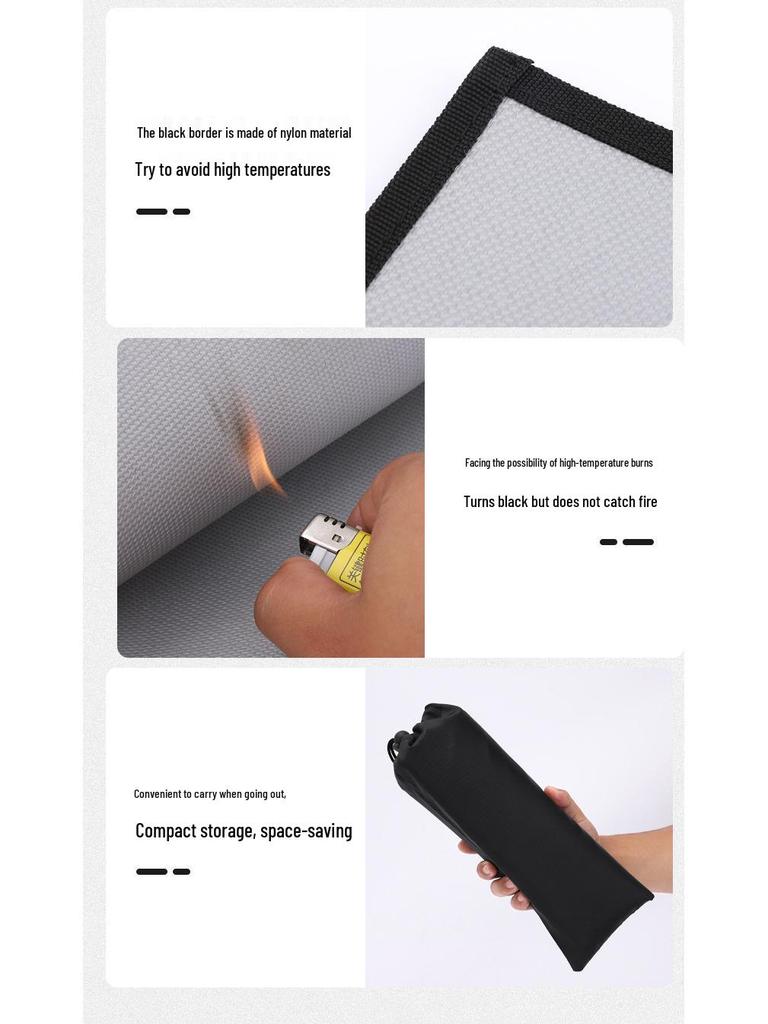 Heat-Resistant Waterproof Camping Mat - Flame Retardant & Stain-Proof Silicone BBQ Mat