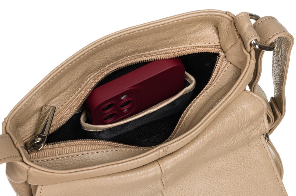 Leather handbag R-TSL-06-CPDM-8989 Beige