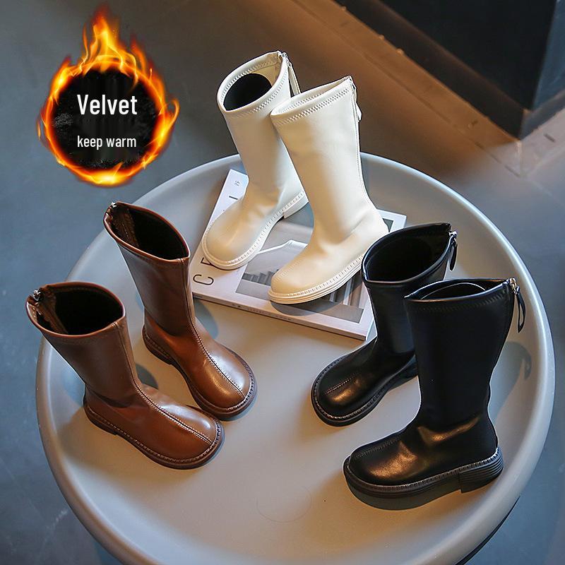 Stivali Princess Alti da Bambina - Pelle, Mezza Gamba, Comodi, Versatili per Autunno/Inverno