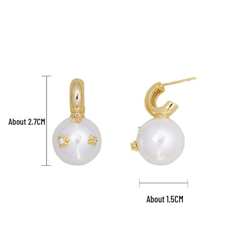 

Zircon Pearl 925 Silver Needle Earrings - French Retro Luxury for Women