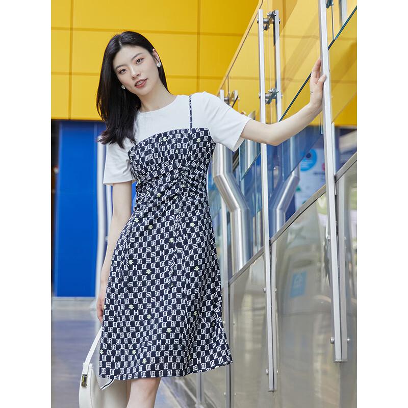 

Gejin Women s Plaid Print A-Line Midi Dress XL