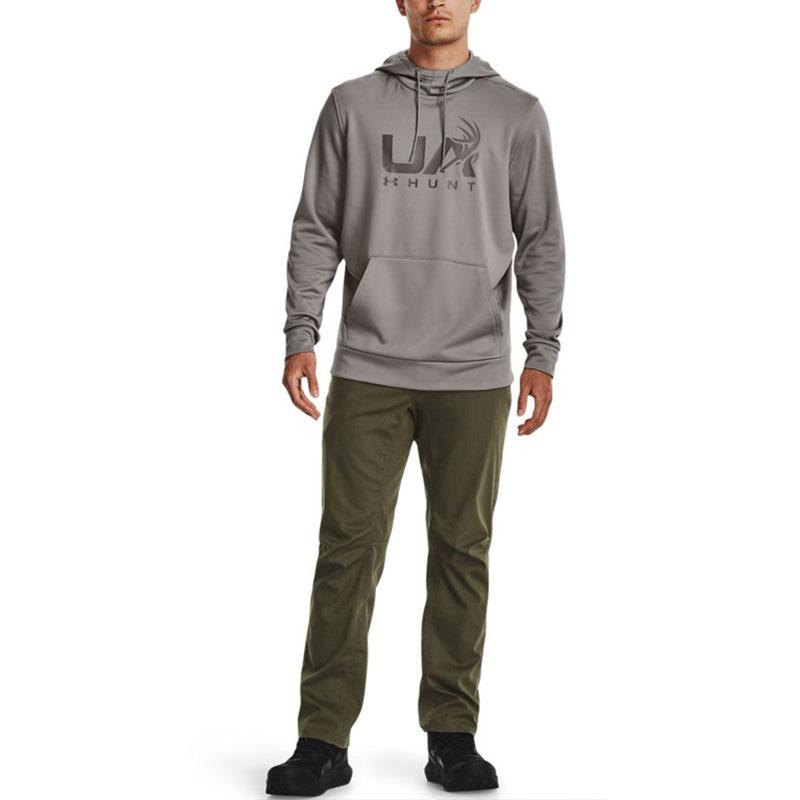 Under Armour Letter Print Fleece Hunting Sports Hoodie Men hoodies Gray 1375114-294