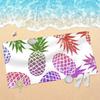 Golden Pineapple Summer Beach Towel Geometric Striped Print Quick Dry Sandproof Absorbent Towel for Beach Travel Vacation