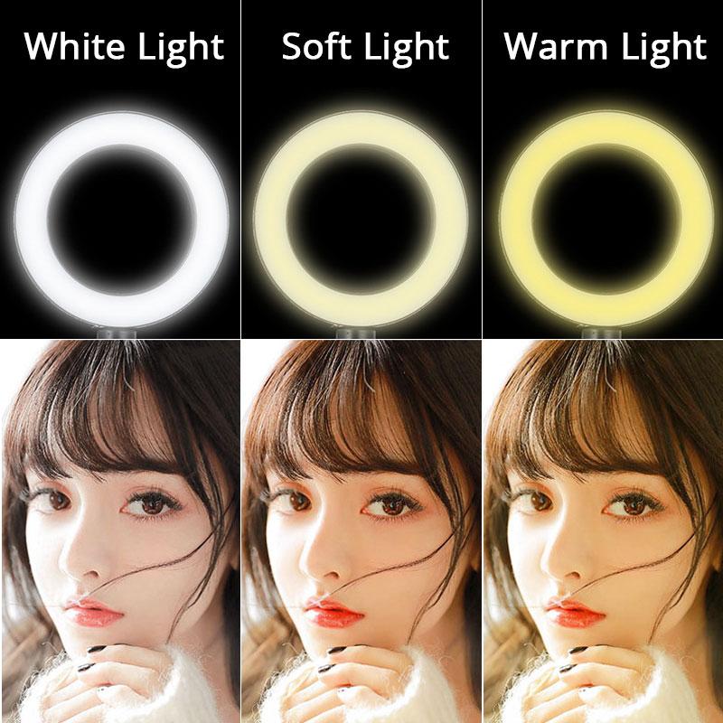 LED Selfie Ring Light Photography Video Light RingLight Phone Stand Tripod Fill Light Dimmable Lamp Streaming