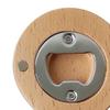 Solid Wood Bottle Opener with Handle Round Refrigerator Magnets Ergonomic Grip Beer Opener for Home Commercial Use