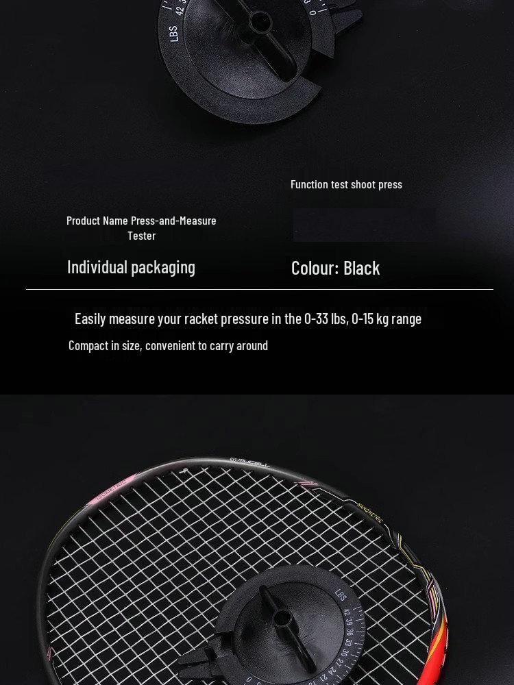 Badminton Racket Spring Tension Meter - Manual Stringing Torque Tester Accessory