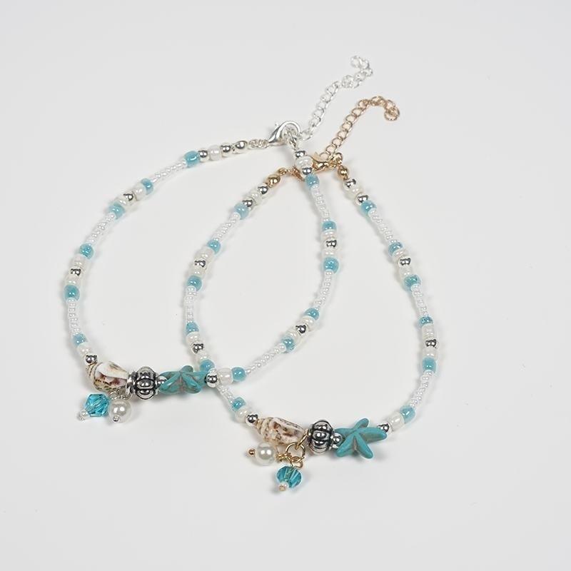 Shell Anklet Beads Starfish Anklets Vintage Handmade Sandal Statement Bracelet